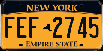 NY license plate FEF2745