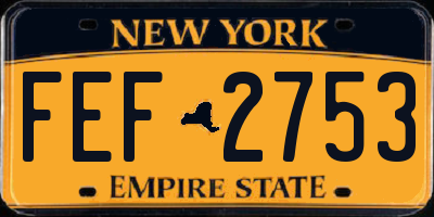 NY license plate FEF2753