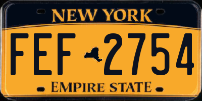 NY license plate FEF2754