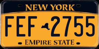 NY license plate FEF2755