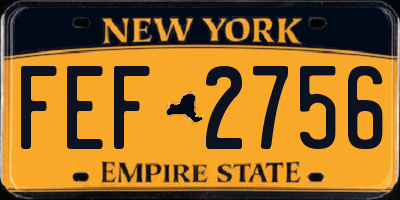 NY license plate FEF2756