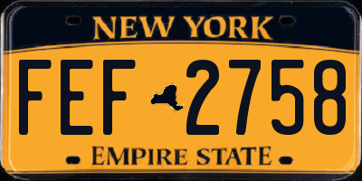 NY license plate FEF2758