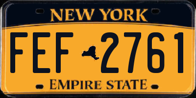 NY license plate FEF2761