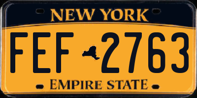 NY license plate FEF2763