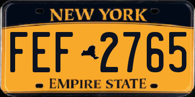 NY license plate FEF2765