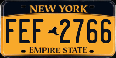NY license plate FEF2766
