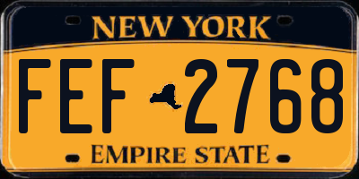 NY license plate FEF2768