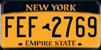 NY license plate FEF2769