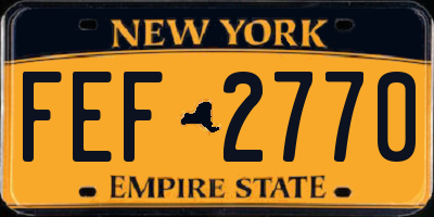 NY license plate FEF2770