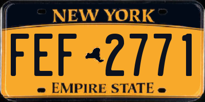 NY license plate FEF2771