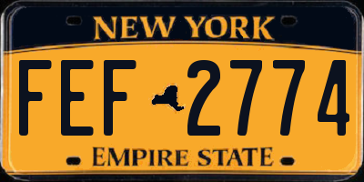 NY license plate FEF2774