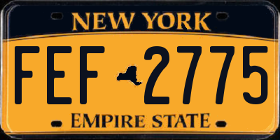 NY license plate FEF2775