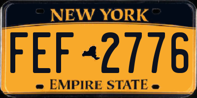 NY license plate FEF2776