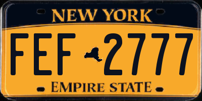 NY license plate FEF2777