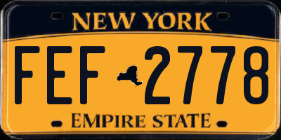 NY license plate FEF2778