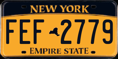 NY license plate FEF2779