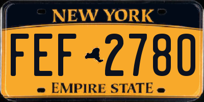 NY license plate FEF2780