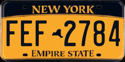 NY license plate FEF2784