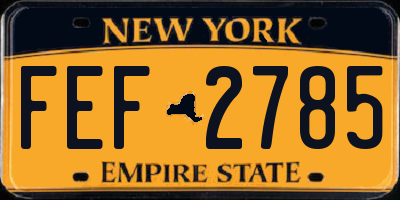 NY license plate FEF2785