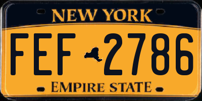 NY license plate FEF2786