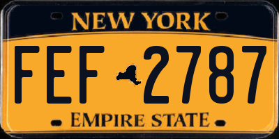 NY license plate FEF2787