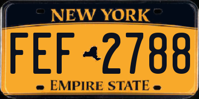 NY license plate FEF2788