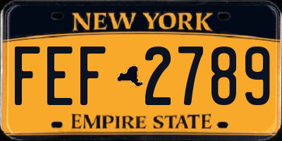 NY license plate FEF2789