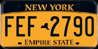 NY license plate FEF2790