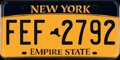 NY license plate FEF2792