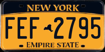 NY license plate FEF2795