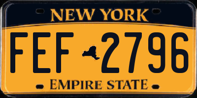 NY license plate FEF2796