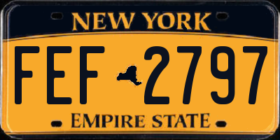 NY license plate FEF2797