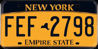 NY license plate FEF2798