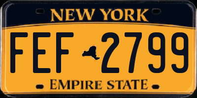 NY license plate FEF2799