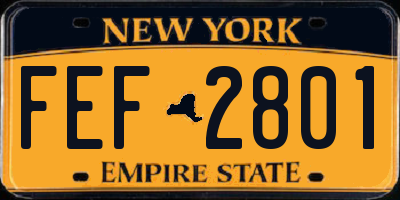 NY license plate FEF2801
