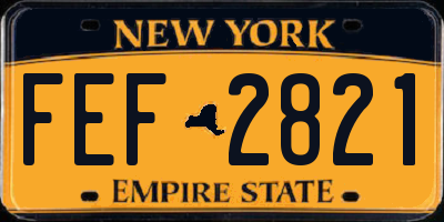 NY license plate FEF2821