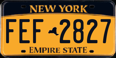 NY license plate FEF2827