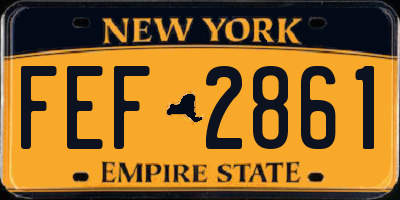 NY license plate FEF2861