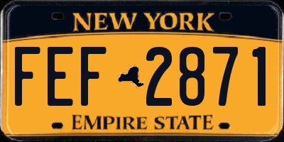 NY license plate FEF2871