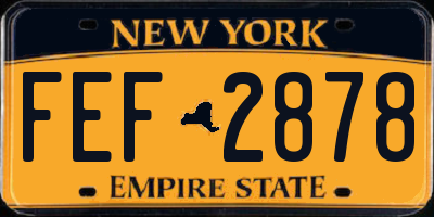 NY license plate FEF2878