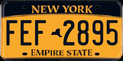 NY license plate FEF2895