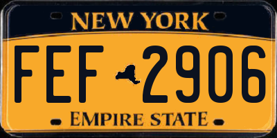 NY license plate FEF2906