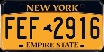 NY license plate FEF2916