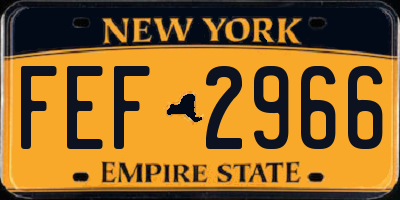 NY license plate FEF2966