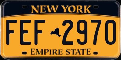 NY license plate FEF2970