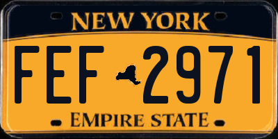 NY license plate FEF2971