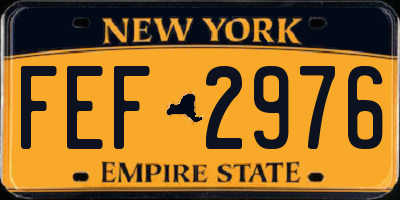 NY license plate FEF2976