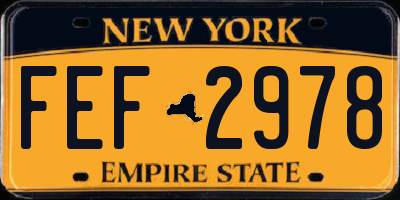 NY license plate FEF2978