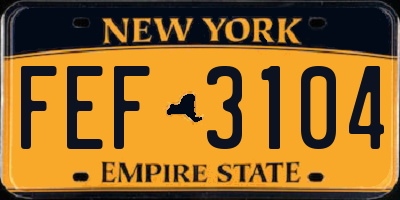 NY license plate FEF3104