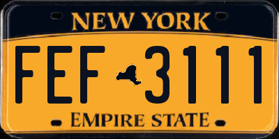 NY license plate FEF3111